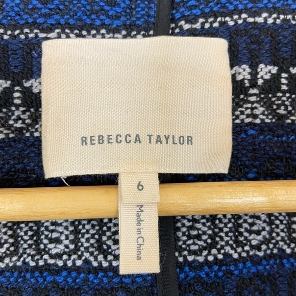 Rebecca Taylor Tweed Blue Fringe Trim Woven Blazer ASO Kate Middleton Old Money - Picture 8 of 12